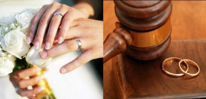 Обнародовано число бракосочетаний и разводов по стране