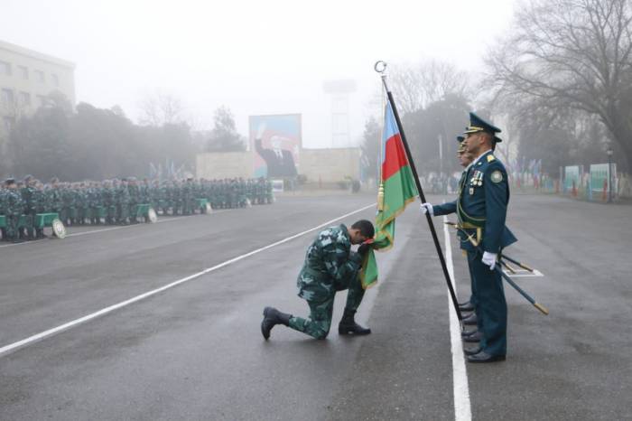 В воинской части Госпогранслужбы Азербайджана прошла церемония присяги молодых солдат 