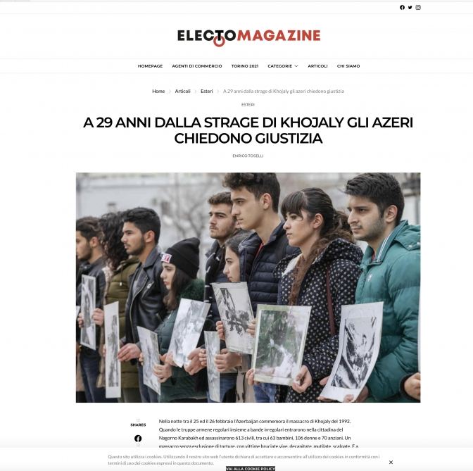 Итальянский журналист: Виновные в Ходжалинской трагедии должны быть наказаны