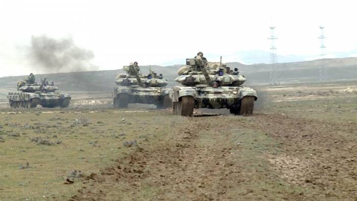 Азербайджанские войска, привлеченные к широкомасштабным учениям - ВИДЕО
