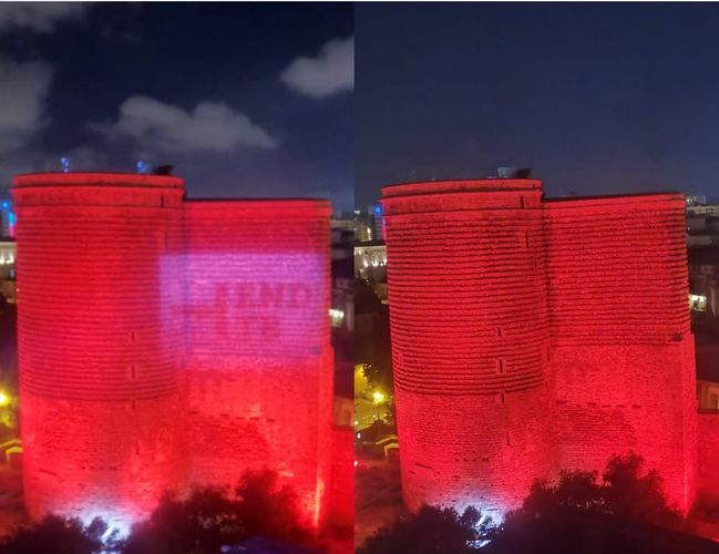 Знаменитые здания Баку будут освещены красным цветом
