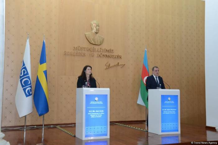 Пресс-конференция главы МИД Азербайджана и действующего председателя ОБСЕ
