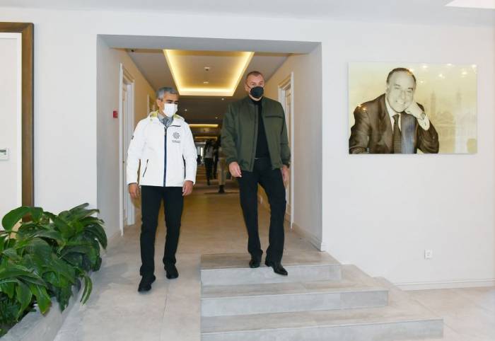 Ильхам Алиев ознакомился с условиями, созданными в корпусе и коттеджах при отеле "Хары Бюльбюль"