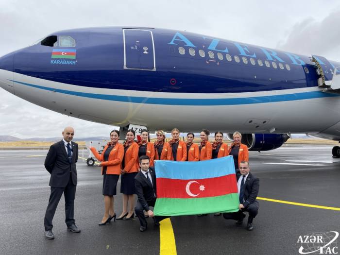 Самолет "Карабах" приземлился в Физулинском аэропорту - ФОТО