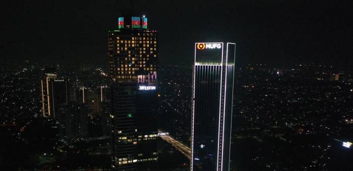 В Джакарте башня "Gamа" окрасилась в цвета госфлага Азербайджана