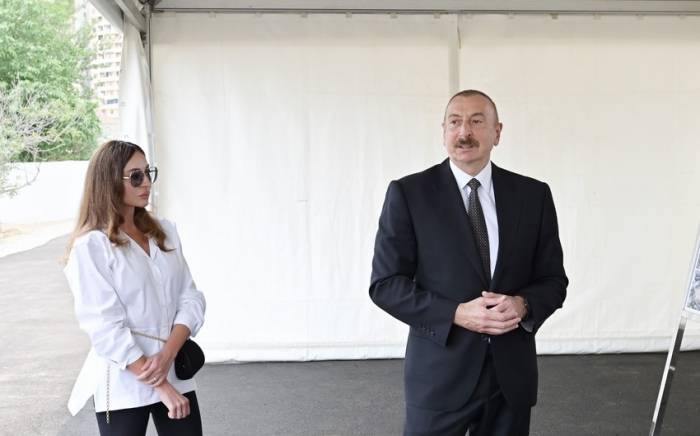 Президент Ильхам Алиев и первая леди посетили Исмаиллинский район
