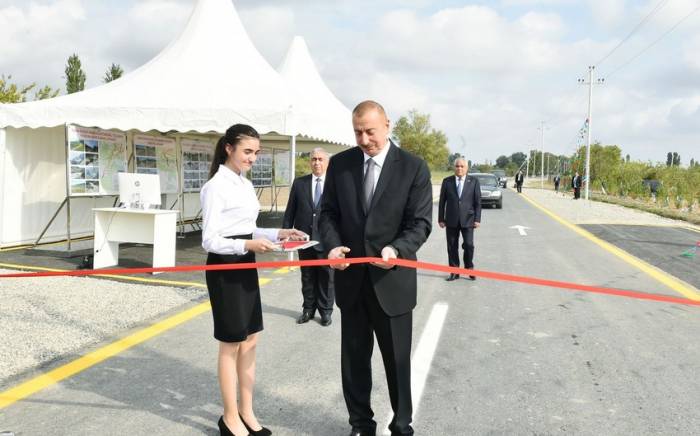 Ильхам Алиев открыл автомобильную дорогу Губа-Гонагкенд

