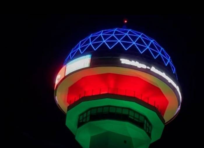 Башня Атакуле в Анкаре окрасилась в цвета азербайджанского флага - ФОТО