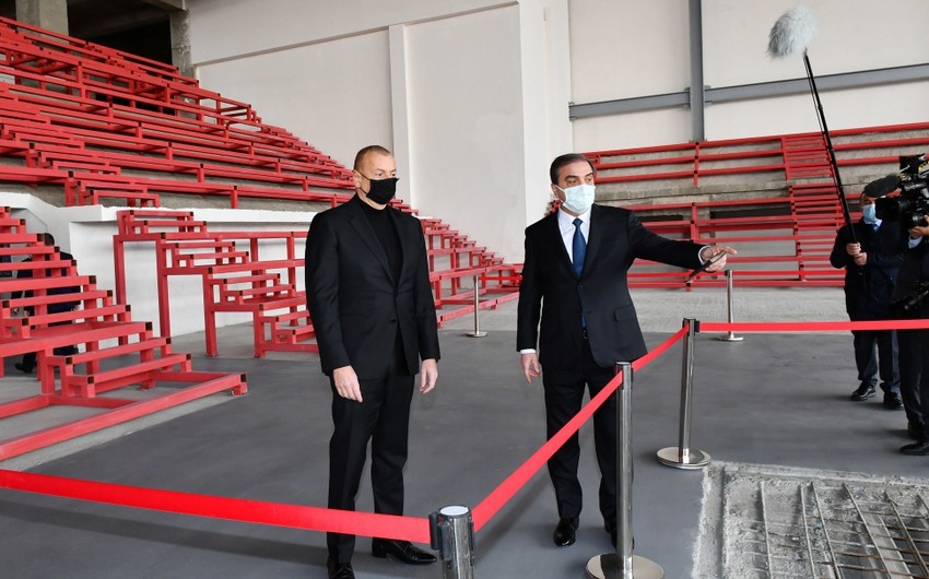 Глава государства в Гяндже заложил фундамент мемориального комплекса
