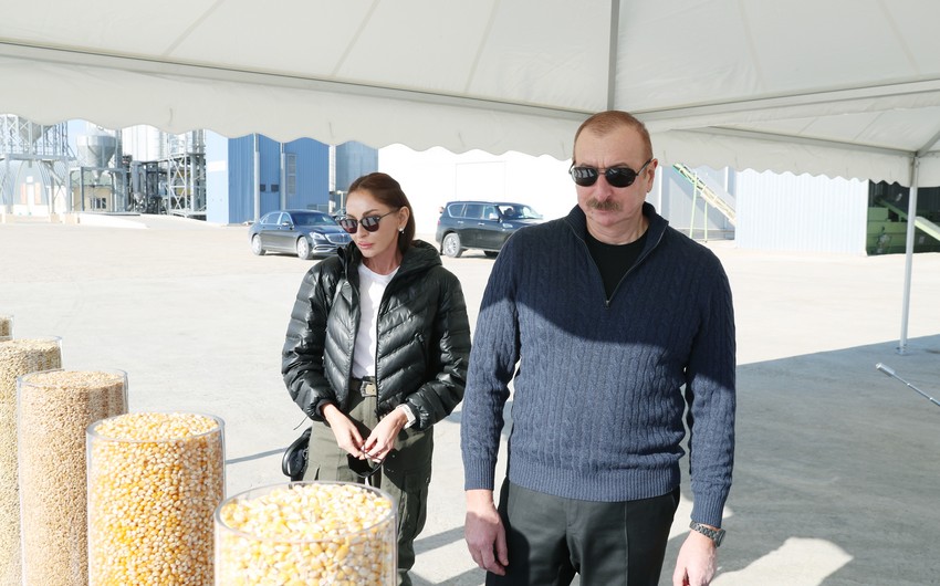 Ильхам Алиев и первая леди Мехрибан Алиева ознакомились с условиями в "Агджабединском зерновом агропарке"
