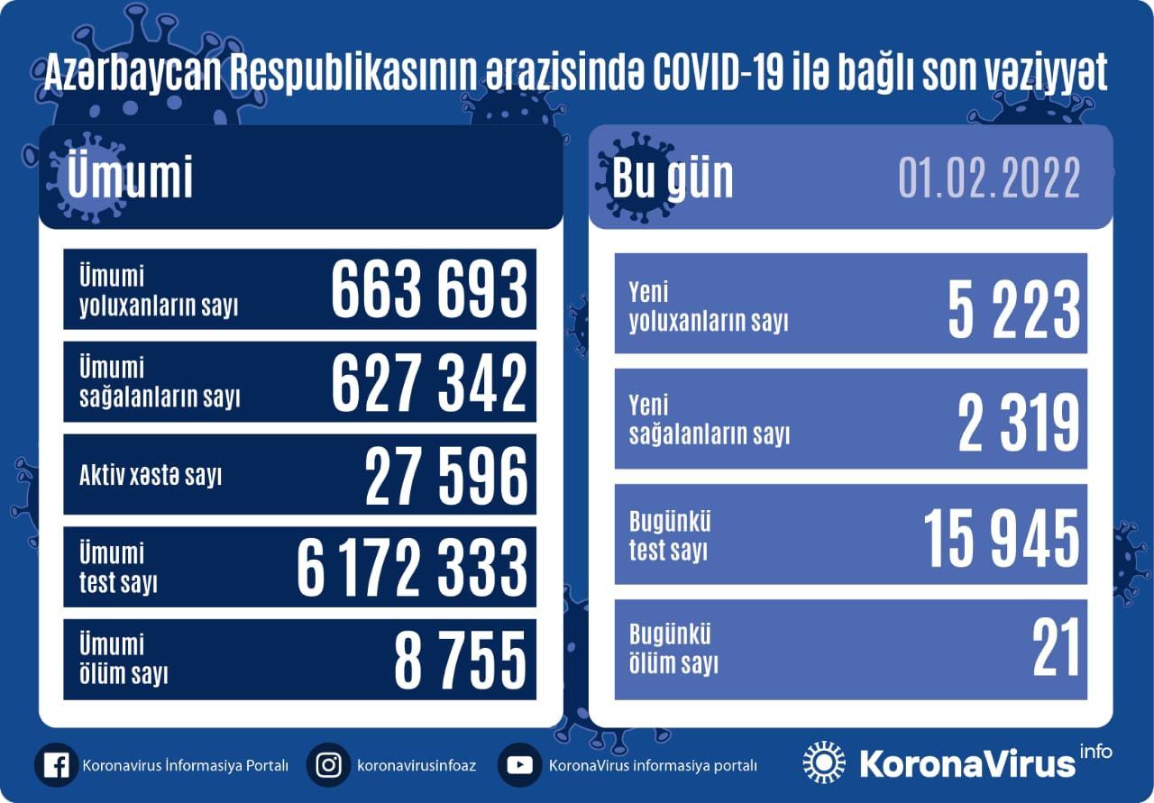 В Азербайджане за сутки 5 223 человека заразились коронавирусом