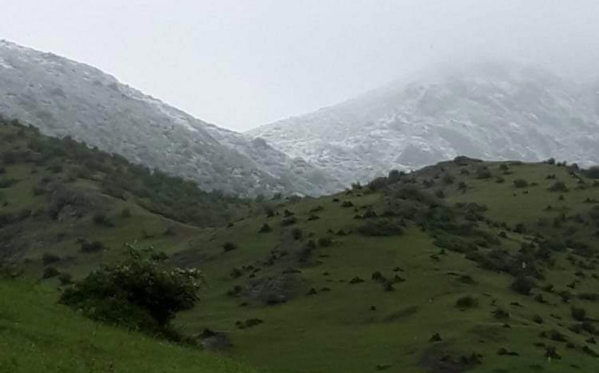 В горных селах Лерика идет снег
