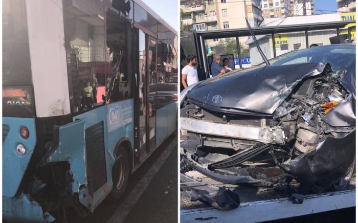 В Баку автобус попал в аварию, пострадали пять человек
