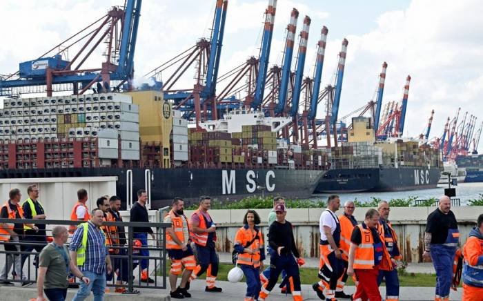 В Германии началась забастовка портовых работников
