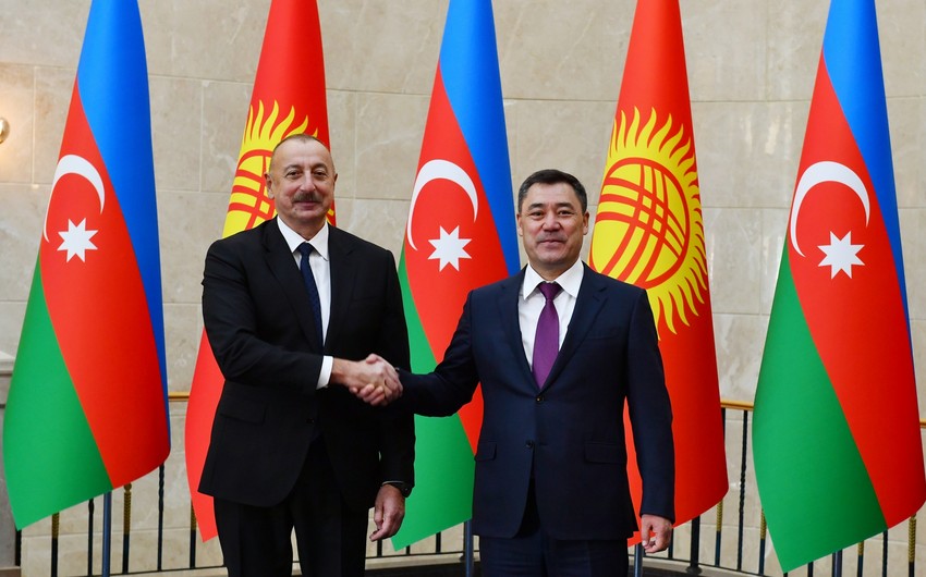 В Бишкеке состоялась церемония официальной встречи президентов Азербайджана и Кыргызстана