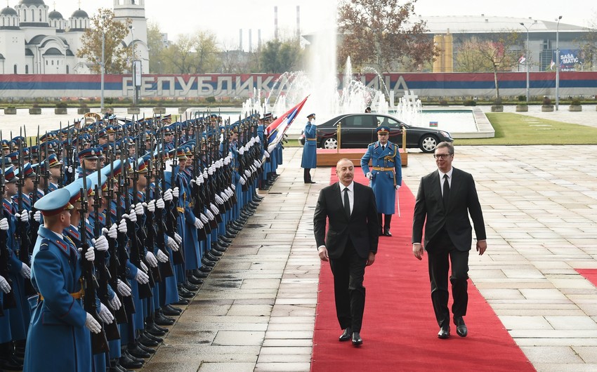 В Белграде состоялась церемония официальной встречи президента Азербайджана