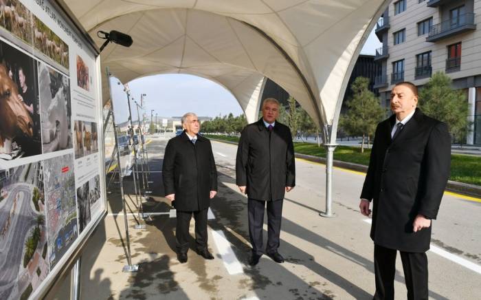 Ильхам Алиев ознакомился со строительством ряда объектов инфраструктуры в Центральном парковом квартале Белого города -ФОТО
