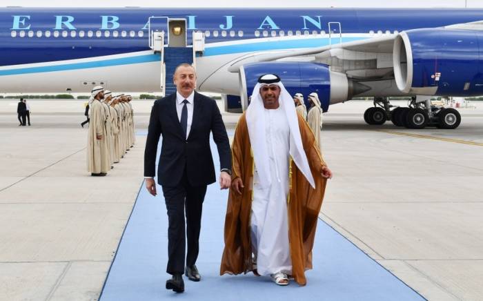 Президент Ильхам Алиев прибыл с рабочим визитом в Объединенные Арабские Эмираты-ФОТО
