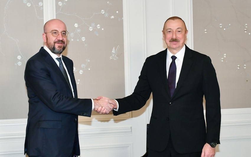 В Мюнхене состоялась встреча президента Ильхама Алиева с президентом Совета Европейского Союза