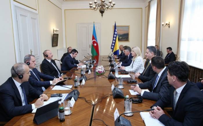 Состоялась встреча президента Ильхама Алиева с председателем и членами президиума Боснии и Герцеговины в расширенном составе
