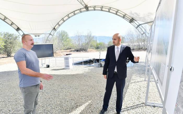 Президент Ильхам Алиев заложил фундамент села Зангилан -ФОТО
