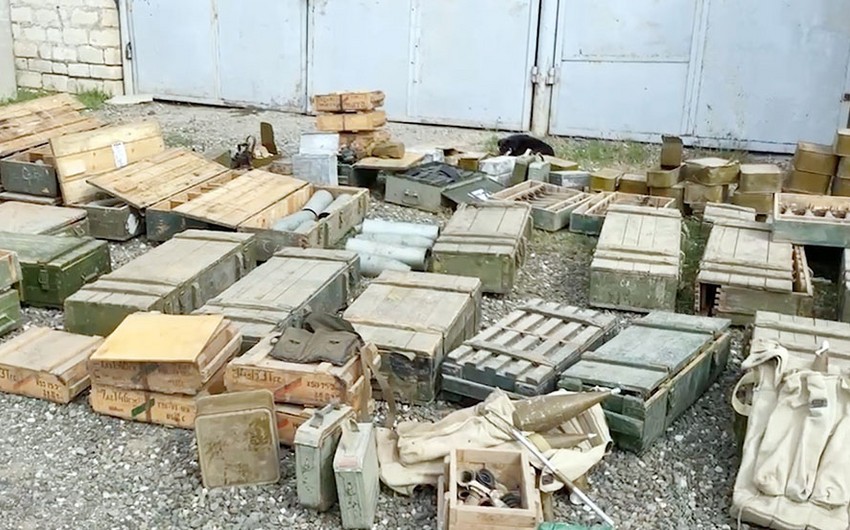 На территории Агдере выявлен очередной склад боеприпасов - ВИДЕО