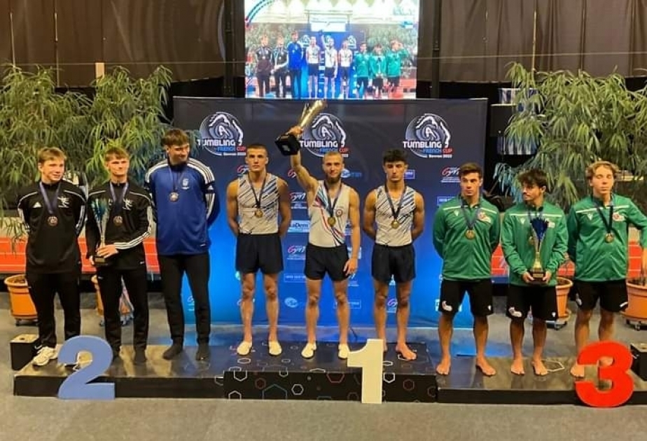 Сборная Азербайджана по тамблингу завоевала золотую медаль на турнире в Париже