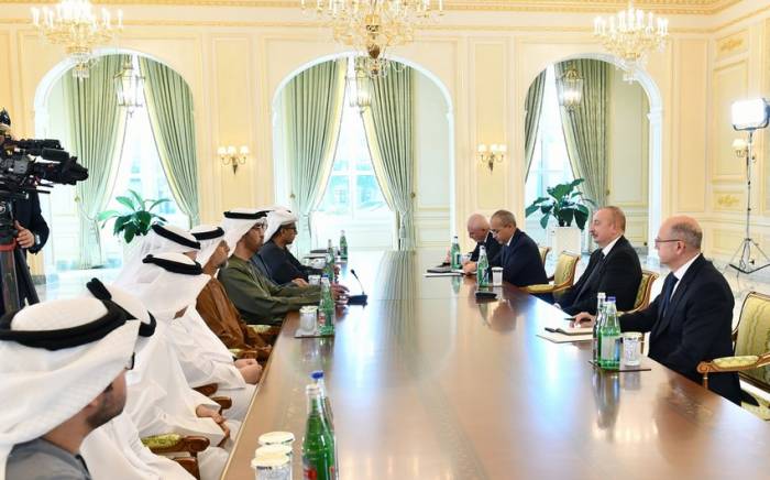 Президент Азербайджана принял делегацию во главе с министром промышленности и передовых технологий ОАЭ
