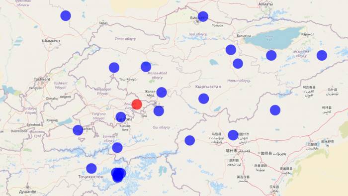 На территории Узбекистана 22 октября произошло землетрясение силой 2,5 балла 
