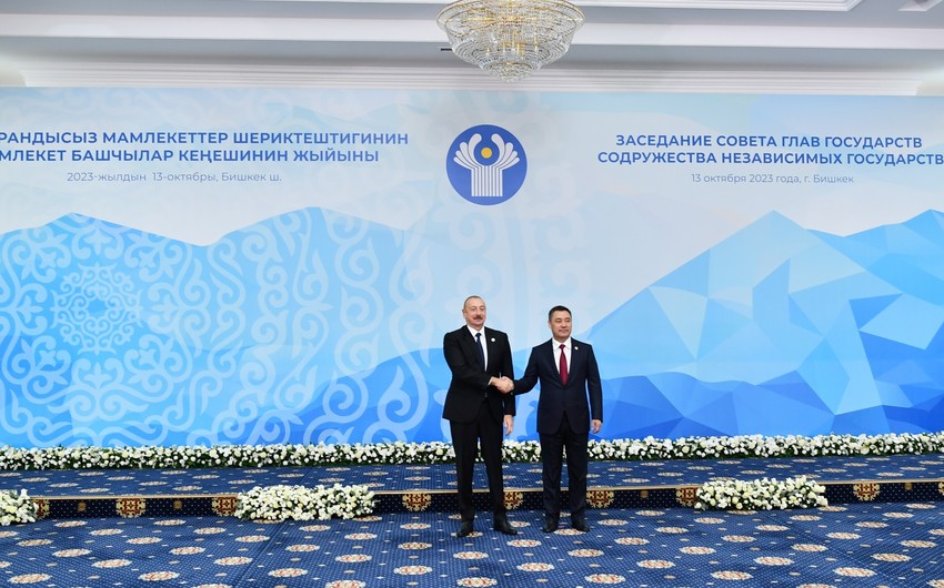 Ильхам Алиев принимает участие в заседании Совета глав государств СНГ в Бишкеке