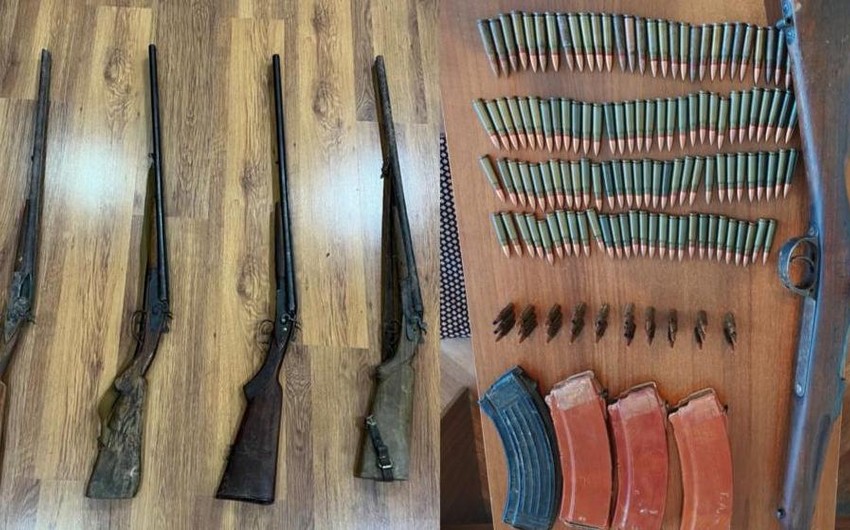 В Хачмазе сотрудники полиции обнаружили незарегистрированное огнестрельное оружие