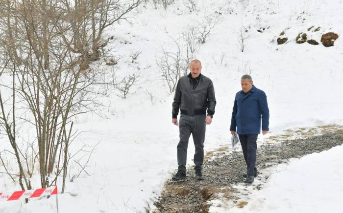 Президент Ильхам Алиев побывал на источнике “Туршсу” в Шушинском районе -ФОТО
