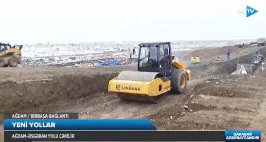 Распространены кадры строительства автодороги Агдам - Аскеран - ВИДЕО