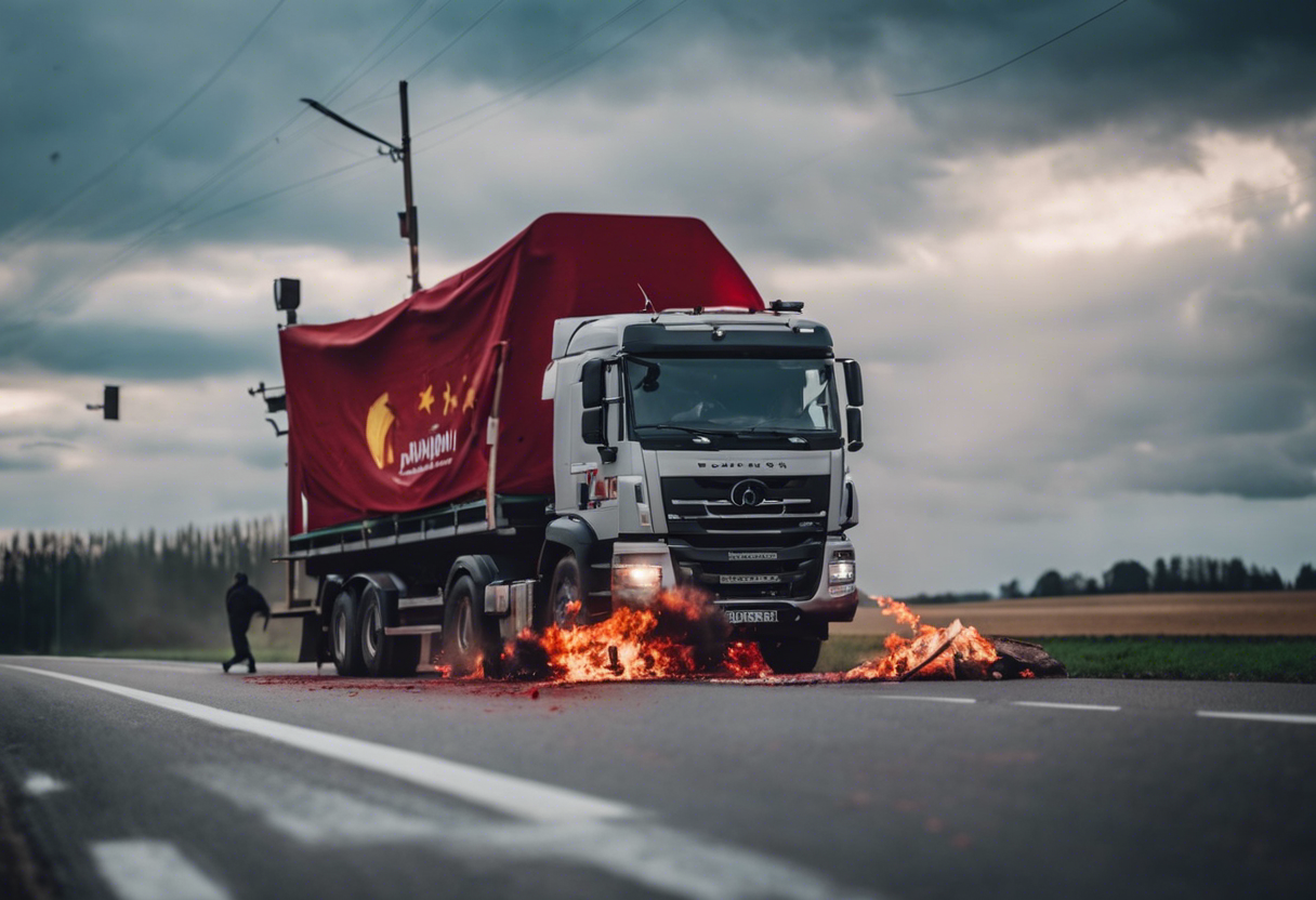 Французские фермеры напали на грузовики с румынским мясом