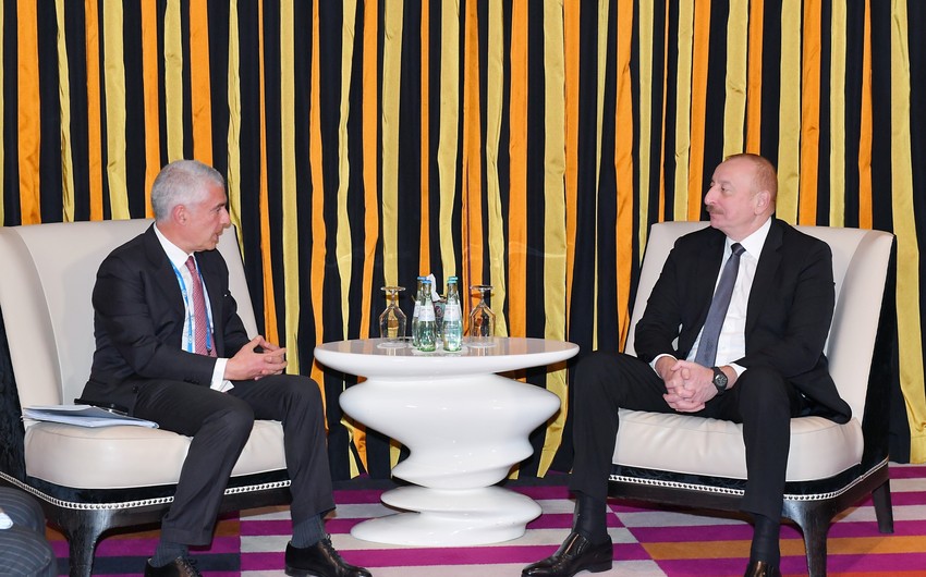 Президент Ильхам Алиев встретился в Мюнхене с гендиректором итальянской компании