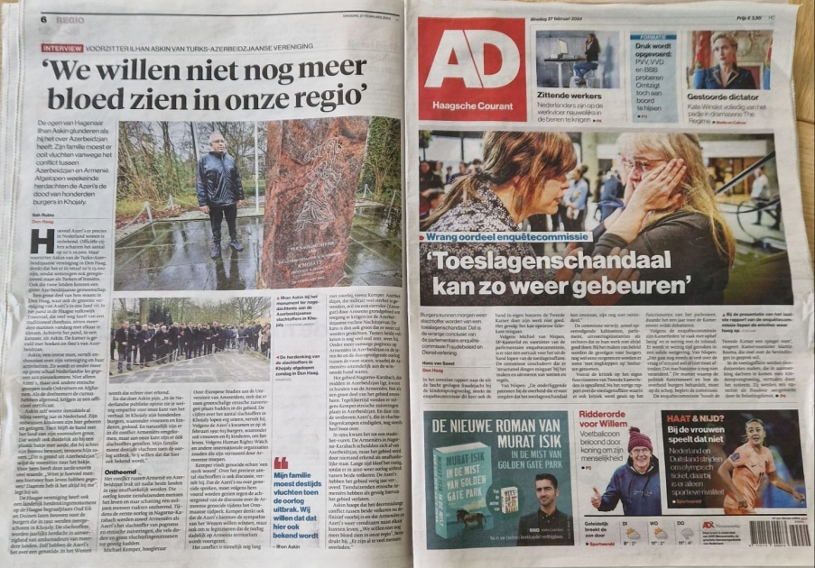 В нидерландском издании опубликована статья о реалиях Ходжалинского геноцида