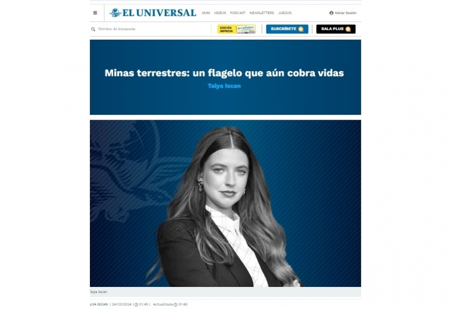 В мексиканской прессе опубликована статья о минной проблеме Азербайджана