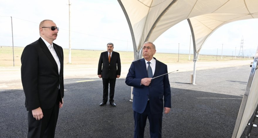 Президент Ильхам Алиев принял участие в открытии автодороги в Гаджигабульском районе