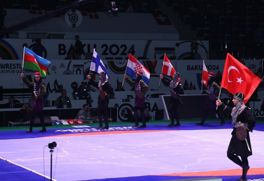 В Баку прошла церемония открытия Европейского олимпийского квалификационного турнира по борьбе