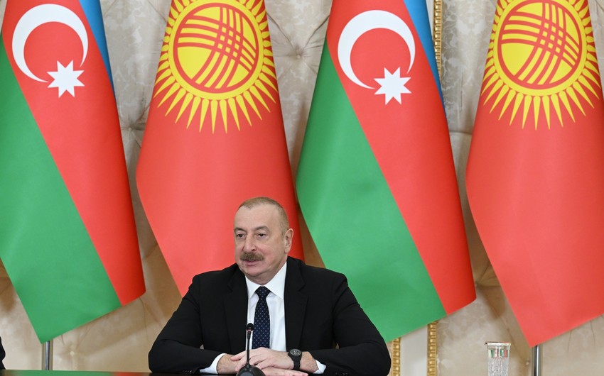 Ильхам Алиев поблагодарил Кыргызстан за поддержку в восстановлении освобожденных территорий