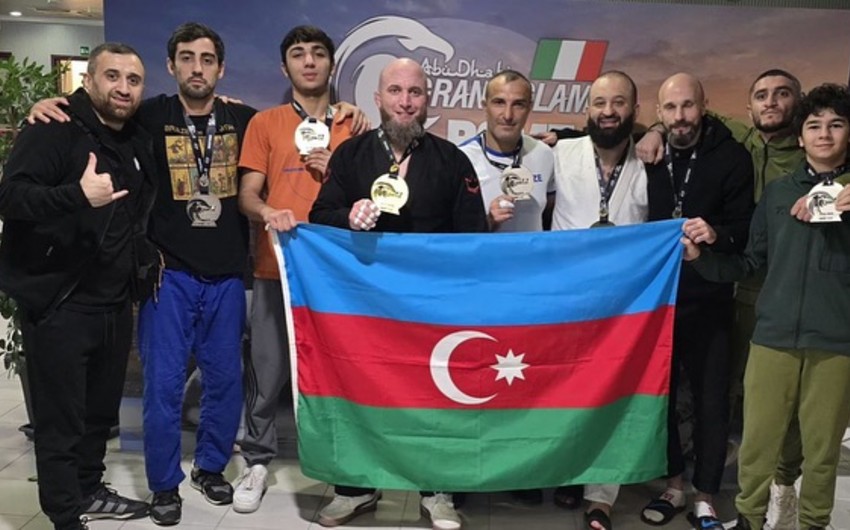 Азербайджанские спортсмены завоевали 16 медалей на Grand Slam Roma 2025 по джиу-джитсу