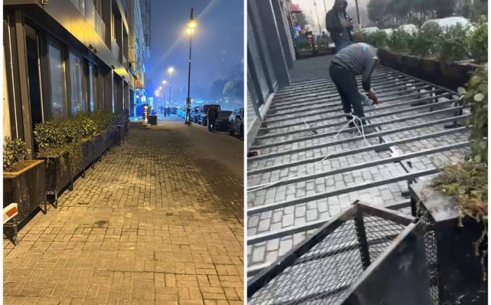 В Баку предотвращено самовольное расширение объекта на тротуаре
