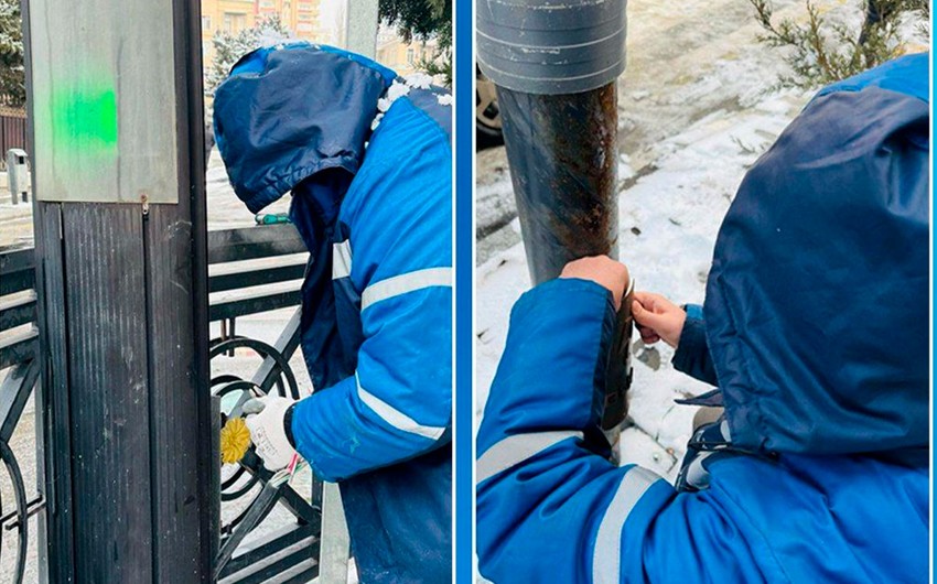 В результате ДТП в непогоду на улицах Баку повреждены 5 светофоров