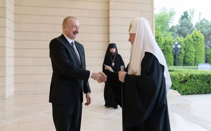 Президент Азербайджана Ильхам Алиев встретился с Патриархом Московским и всея Руси Кириллом
