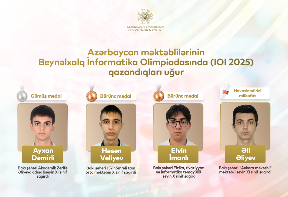 Азербайджанские школьники завоевали три медали на Международной олимпиаде по информатике