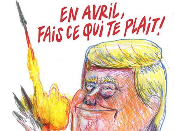 Charlie Hebdo опубликовал карикатуру на Трампа про удар США в Сирии