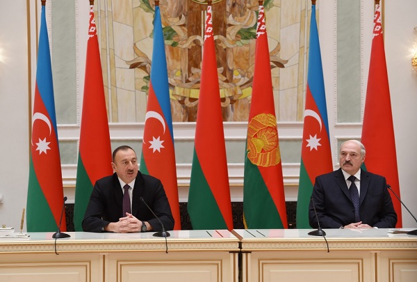 Президенты Азербайджана и Беларуси выступили с совместным заявлением для прессы - ФОТО