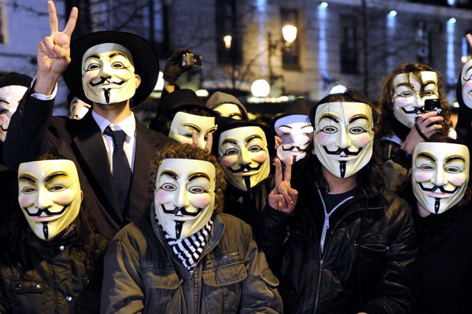 В Лондоне прошла акция, организованная движением Anonymous