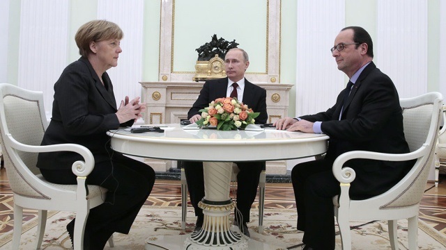Путин проведет переговоры с Олландом и Меркель