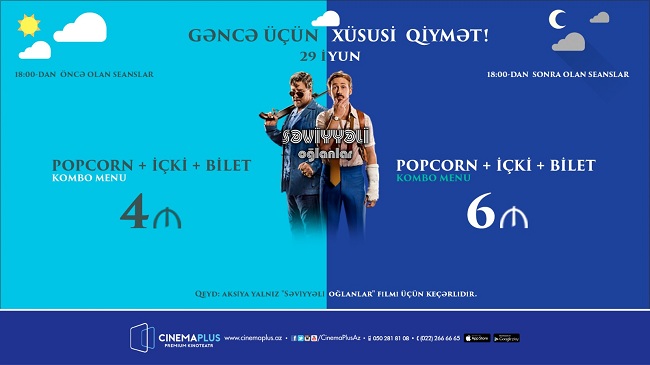Специальные цены для жителей Гянджи в кинотеатре «CinemaPlus» Khamsa 
